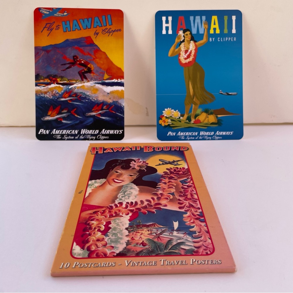 Vintage Hawaii Travel Posters Postcard Book Pacifica Island Art Set of 10